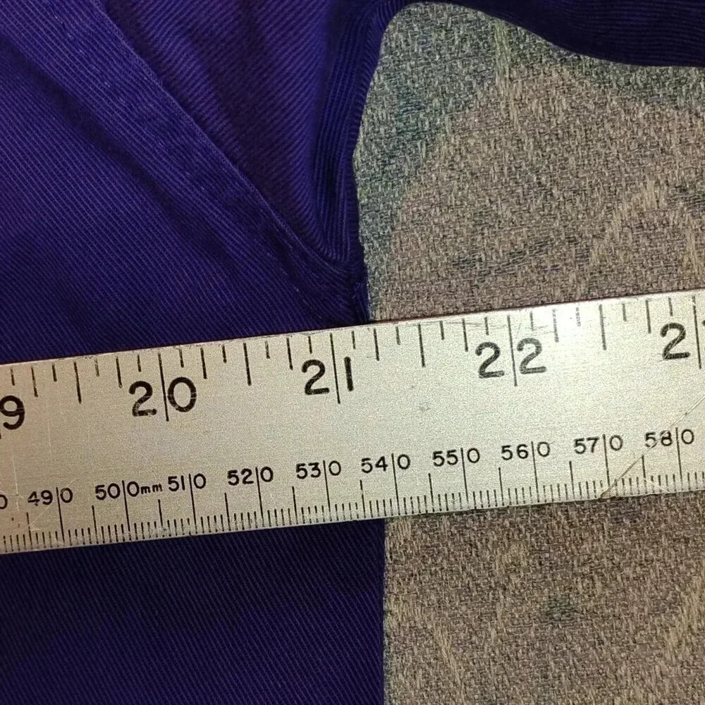 Women's Purple Cotton Short Sleeve 2 Pocket Cotton Shirt NO NAME  NO TAGS - Picture 5 of 11